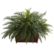 29" Artificial River Fern w/Wood Planter - Low Maintenance, Life-Like & Vibrant Silk Plants For Busy People.
