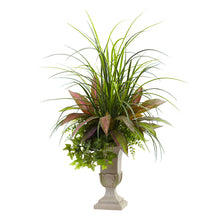 36" Mixed Grass, Dracena, Sage Ivy & Fern w/Planter - Low Maintenance, Life-Like & Vibrant Silk Plants For Busy People.