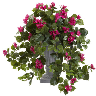 28" Artificial Bougainvillea with Urn UV Resistant (Indoor/Outdoor) - Low Maintenance, Life-Like & Vibrant Silk Plants For Busy People.
