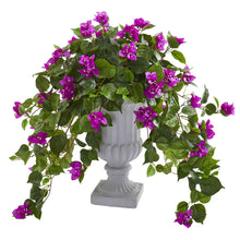 27" Artificial Bougainvillea Plant in Decorative Urn - Low Maintenance, Life-Like & Vibrant Silk Plants For Busy People.