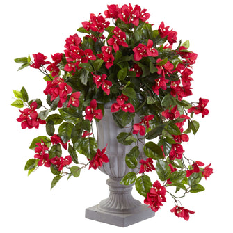 28" Artificial Bougainvillea with Urn UV Resistant (Indoor/Outdoor) - Low Maintenance, Life-Like & Vibrant Silk Plants For Busy People.