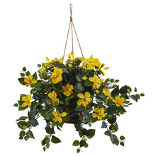 22" Artificial Hibiscus Hanging Basket - Low Maintenance, Life-Like & Vibrant Silk Plants For Busy People.