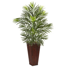 41" Artificial Areca Palm in Bamboo Planter - Low Maintenance, Life-Like & Vibrant Silk Plants For Busy People.