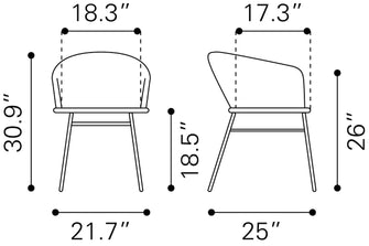 2 x Zaragoza Dining Chair In A Natural Finish , Ships In 24 Hours