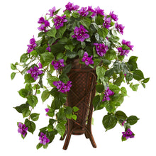 31" Artificial Bougainvillea Plant in Stand Planter - Low Maintenance, Life-Like & Vibrant Silk Plants For Busy People.
