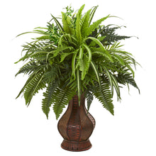 26" Artificial Greens & Fern Plant in Decorative Planter - Low Maintenance, Life-Like & Vibrant Silk Plants For Busy People.