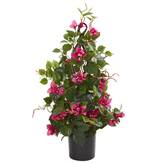 24" Artificial Bougainvillea Climbing Plant - Low Maintenance, Life-Like & Vibrant Silk Plants For Busy People.