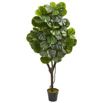 5' Artificial Fiddle Leaf Fig Tree - Low Maintenance, Life-Like & Vibrant Silk Trees For Busy People.