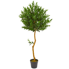 58" Artificial Olive Topiary Tree UV Resistant (Indoor/Outdoor) - Low Maintenance, Life-Like & Vibrant Silk Trees For Busy People.