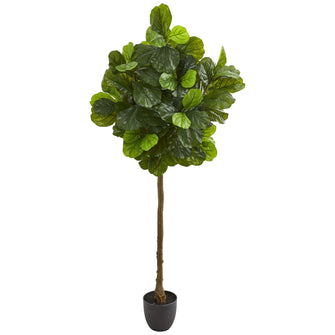 6' Artificial Fiddle Leaf Tree (Real Touch) - Low Maintenance, Life-Like & Vibrant Silk Trees For Busy People.