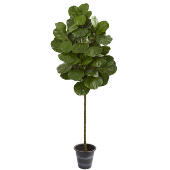 6.5' Artificial Fiddle Leaf Tree With Decorative Planter - Low Maintenance, Life-Like & Vibrant Silk Trees For Busy People.
