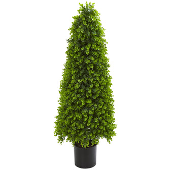 4' Artificial Eucalyptus Topiary Tree (Indoor/Outdoor) - Low Maintenance, Life-Like & Vibrant Silk Trees For Busy People.