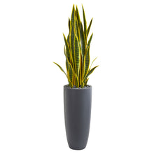 54"' Artificial Sansevieria Plant in Grey Planter - Low Maintenance, Life-Like & Vibrant Silk Plants For Busy People.