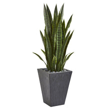 45" Artificial Sansevieria Plant in Sate Planter - Low Maintenance, Life-Like & Vibrant Silk Plants For Busy People.