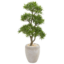 43" Artificial Bonsai Styled Podocarpus Tree in Sandstone Planter - Low Maintenance, Life-Like & Vibrant Silk Trees For Busy People.