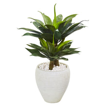 33" Artificial Double Agave Succulent Plant in White Planter - Low Maintenance, Life-Like & Vibrant Silk Plants For Busy People.