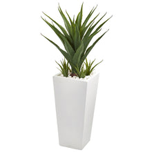 40" Spiky Agave Artificial Plant in White Planter - Low Maintenance, Life-Like & Vibrant Silk Plants For Busy People.