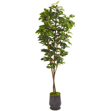 88" Fig Artificial Tree in Ribbed Metal Planter - Low Maintenance, Life-Like & Vibrant Silk Trees For Busy People.