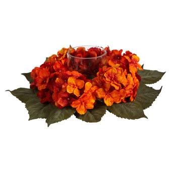 14" Artificial Hydrangea Autumn Arrangement, Low Maintenance, Life-Like & Vibrant Silk Flowers For Busy People.