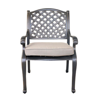Night Aluminum Dining Arm Chair, Includes All-Weather Cushion & Delivered Free.