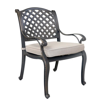 Night Aluminum Dining Arm Chair, Includes All-Weather Cushion & Delivered Free.