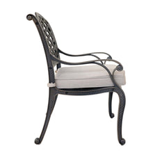 Night Aluminum Dining Arm Chair, Includes All-Weather Cushion & Delivered Free.
