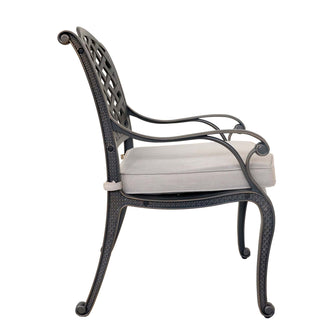 Night Aluminum Dining Arm Chair, Includes All-Weather Cushion & Delivered Free.