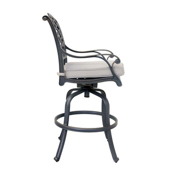 Cast Dessert Night Aluminum Bar Stool With Cushion
