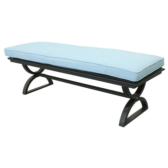 Aluminum Dining Bench That Seats 2/3 People - Remains Rust Free With UV Repellent Powder Coat Finish, Includes All-Weather Cushions.