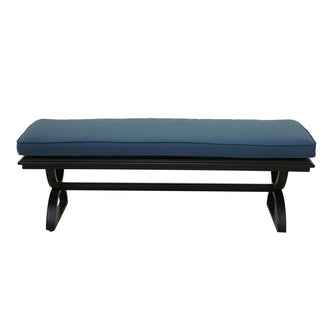 Aluminum Dining Bench That Seats 2/3 - Remains Rust Free With UV Repellent Powder Coat Finish, Includes All-Weather Cushions.