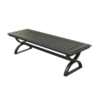 Aluminum Dining Bench That Seats 2/3 People - Remains Rust Free With UV Repellent Powder Coat Finish, Includes All-Weather Cushions.