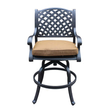 Cast Aluminum Bar Stool, Includes All Weather Cushion & Delivered Free.