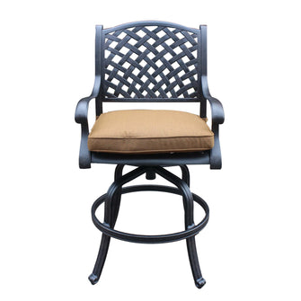 Cast Aluminum Bar Stool, Includes All Weather Cushion & Delivered Free.