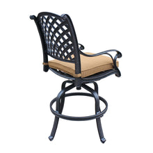 Cast Aluminum Bar Stool, Includes All Weather Cushion & Delivered Free.