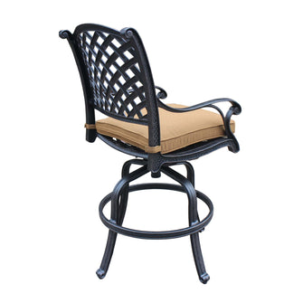 Cast Aluminum Bar Stool, Includes All Weather Cushion & Delivered Free.