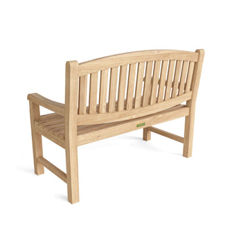 Handsome Kingston 2-Seater Bench, 35 H x 47 W x 23 D, Crafted In Teak & Sanded Smooth To Natural Form, Arrives In 5 - 9 Working Days.