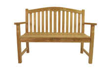 Raw Teak 50" Round Rose Bench, 37 H x 50 W x 24 L, Delivered Fre In 5 - 9 Working Days