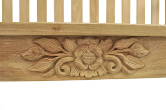 Raw Teak 50" Round Rose Bench, 37 H x 50 W x 24 L, Delivered Fre In 5 - 9 Working Days