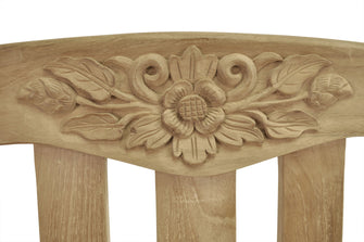 Raw Teak 50" Round Rose Bench, 37 H x 50 W x 24 L, Delivered Fre In 5 - 9 Working Days