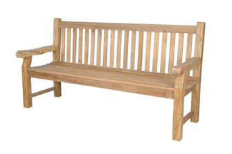 Devonshire 4-Seater Extra Thick Bench In Teak, 39 H x 72 W x 26 L, Seats 4 People & Delivered Free In 5-9 Working Days.
