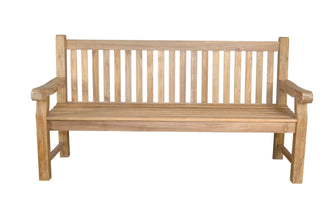 Devonshire 4-Seater Extra Thick Bench In Teak, 39 H x 72 W x 26 L, Seats 4 People & Delivered Free In 5-9 Working Days.