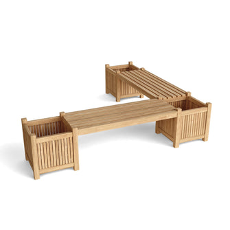 Raw Teak Chapman Bench, 2 Benches + 3 Accessory Box - 19 H x 82 W x 82 L, Arrives In 5 - 9 Working Days.