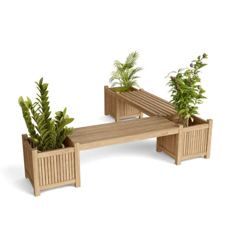 Raw Teak Chapman Bench, 2 Benches + 3 Accessory Box - 19 H x 82 W x 82 L, Arrives In 5 - 9 Working Days.