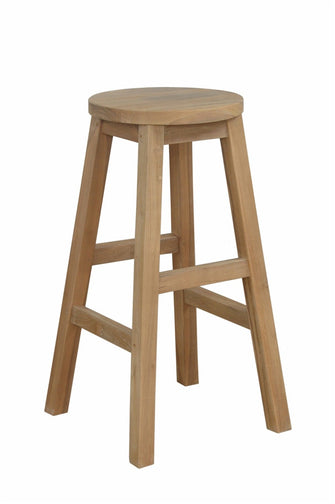Solid Teak Alpine Round Counter Stool, 24 H x 15 W x 15 L, Delivered Free In 5 - 9 Working Days.