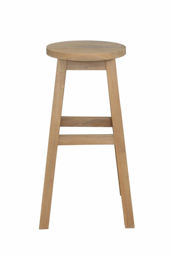 Solid Teak Alpine Round Counter Stool, 24 H x 15 W x 15 L, Delivered Free In 5 - 9 Working Days.