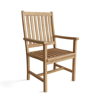 Elegant 7-Piece Extension Dining Set in Teak, Table Can Seat Up To 10 Via Leaf Extension - 6 Chairs Included.