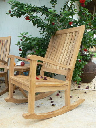 Del-Amo Rocking Armchair In Teak, 43 H x 26 W x 35 D, Delivered Free, Arrives in 5-9 Working Days For Easy Assembly.
