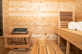 Dundalk CT Luna Sauna, Seats 2 - 4 People. Hand Made In Canada From White Cedar & Delivered Free.