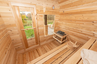Dundalk CT Luna Sauna, Seats 2 - 4 People. Hand Made In Canada From White Cedar & Delivered Free.