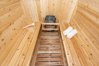 CT Harmony Barrel Sauna, Seats 2-4 People, Made In Canada From White Cedar & Delivered Free.